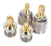 STAHAD Adaptateur Coaxial SMA Mâle vers UHF Mâle 4 Pièces, Connecteurs Pl-259 pour Radioamateurs, Accessoires Électroniques pour Antenne et Radio CB, Kit de Connecteurs Stable pour Usage