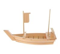 STAHAD Assiette Bateau 50 CM en Bois Blanc, Plateau de Service Sashimi et Sushi, pour Restauration, Buffets et Repas Variés, Décoration de Table Réutilisable