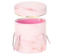 STAHAD Boîte à Fleurs Ronde en Papier Rose 140x140 Mm Grand Format, Seau Cylindrique pour Bouquet, Boîte D'emballage Présent pour Composition de Fleur et Décoration Fête