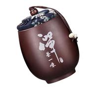 STAHAD Boîte à Thé Hermétique en Céramique Rustique, Petit Pot à Thé Scellé pour Conservation du Café, Pot de Rangement Mini Couvercle, Cuisine et Bureau, Coffret Présent Pratique