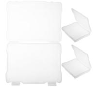 STAHAD Boîte de Rangement Photos 5X7 Pouces 3 Pièces en Plastique Blanc, Coffret de Rangement pour Pièces et Bijoux, Facile à Remplir et Fermer, pour Bureau et Déplacements
