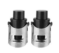 STAHAD Bouchon de Bouteille de Vin Mousseux Noir 2pcs en Abs et Silicone, Stoppe L'oxydation et Conserve les Bulles Fraîches, Accessoire pour Bar Cuisine