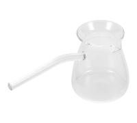 STAHAD Bouilloire à Lait Chauffante 450ml en Verre Transparent Résistant Haute Température Poignée Latérale Ergonomique, Théière Maison Infusion Thé en Vrac et Fleurs, Usage Quotidien