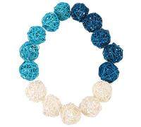 STAHAD Boules Décoratives en Rotin Naturel Bleu Clair et Bleu Marine Ø 5 CM Lot de 15 pour Diffusion d'Huiles Essentielles et Décoration Salon, Bureau et Hôtels