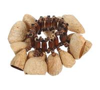 STAHAD Bracelet de Percussion Africain en Coques de Noix Naturelles, Hochet Léger Clochettes pour Yoga et Sessions de Tambour Tribales, Son Clair et Vibrant