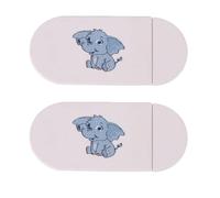 STAHAD Cache Webcam Coulissant 2 Pcs pour Ordinateur Portable et Tablette, Protection Vie Privée, Ultra Mince Gris Motif Éléphant, Adhésif Facile à Poser, pour Bureau et Usage Personnel