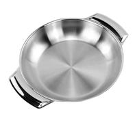 STAHAD Casserole Inox 18 Cm Double Poignée Poêle Coréenne pour Fruits de Mer Cuisson Haute Température Accessoire la Cuisine Robuste et Facile à Nettoyer Adaptée Maison et Restaurant