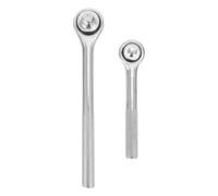 STAHAD Clés à Cliquet Universelles 1/4 et 3/8 en Acier Antirouille, Poignées Gaufrées Antidérapantes, Lot 2 Pièces pour Réparation Automobile et Bricolage, Douilles à Dégagement Rapide,