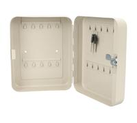 STAHAD Coffret à Clés Mural Blanc 20 Emplacements en Métal Sécurisé Serrure, Boîte de Rangement pour Clés Porte-clés, Armoire de Sécurité pour Agence Immobilière et Bureau