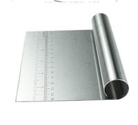 STAHAD Coupe-pâte Inox avec Graduation 2,5 Cm, Lot de 2 Set de Set de Grattoirs Multifonctions en Acier Inoxydable Argenté, Racloir et Coupe-pâte Précis pour Pâtisserie, Pizza et Découpe