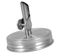 STAHAD Couvercle Verseur pour Bocal à Large Ouverture, Bouchon Autobloquant en Acier Inoxydable, Ouverture Automatique, Conçu pour Bouteilles d'Huile, Sauces et Vinaigre