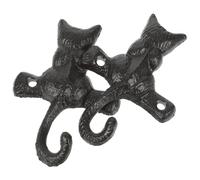 STAHAD Crochets Muraux en Fonte Chat 2 Pièces Patères Décoratives Vintage pour Manteaux Paquet Clés Fixation Murale Élégante et Compacte