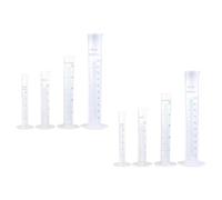 STAHAD Ensemble de 8 Tasses à Mesurer de Jardin en Plastique, Graduées 10ml/25ml/50ml/100ml, Gobelet Doseur Agricole Pratique avec Bec Verseur, pour Engrais et Jardinage Réutilisable