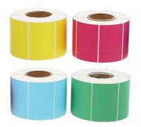 STAHAD Étiquettes Thermiques Autocollantes Colorées 4 Rouleaux Rouge Jaune Vert Bleu, Étiquettes de Prix Imperméables Résistantes à L’huile pour Bureau et Commerce