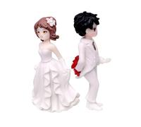 STAHAD Figurine de Couple pour Décoration Mariage, Statuette Blanche de Mariés Romantiques, Ornement Artisanal pour Gâteau et Table, Accessoire Léger et Solide pour Fête de Mariage