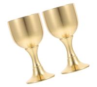 STAHAD Gobelet Liturgique en Laiton 2 Pièces pour Messe et Cérémonie Religieuse, Calice Catholique, Nettoyage Rapide et Usage Répété