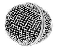 STAHAD Grille de Microphone en Métal Argenté Semi-acier, Grille de Protection Ronde Compatible avec Micro Standard, Remplacement Maille Fine, Accessoire Micro Professionnel pour Concerts