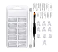 STAHAD Kit Manucure Prolongateur Ongles 100 Extensions Transparentes, 10 Clips de Fixation Solides et Pince Double Embout, Accessoires Manucure Professionnels et Domestiques, Léger