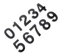STAHAD Lot de 10 Plaques de Numéro de Porte 3D en Résine ABS Noire Chiffres Réfléchissants de 5 CM pour Maison Hôtel Boîte aux Lettres et Panneau d'Adresse