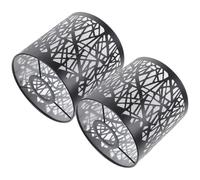 STAHAD Lot de 2 Abat-Jours Métalliques Cylindriques Douille E27, Motif Nid D’Oiseau en Fer Noir, pour Lampadaire et Salle à Manger, Lumière Ambiante Douce