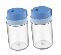 STAHAD Lot de 2 Flacons à Condiments Rotatifs Cuisine, Pots à Épices en Plastique Bleu Calanque, Porte-épices Multifonction pour Sel, Poivre et Assaisonnement, Maison et Barbecue