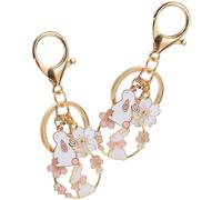 STAHAD Lot de 2 Porte-clés Lapin en Alliage de Zinc Fleurs de Cerisier, Petits Accessoires Décoratifs pour Paquet à Dos et Porte-clés, Présent Amusant pour Fêtes D'garçon et Filles