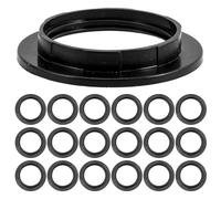 STAHAD Lot de 20 Anneaux d'Abat-Jour E27 en Plastique Noir Adaptateurs de Fixation pour Lampes Compatibles Lampadaires Suspensions et Lustres Kit de Remplacement Solide pour Supports