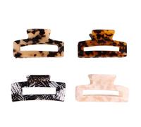 STAHAD Lot de 4 Pinces à Cheveux à Mâchoires en Acétate pour Femme, Clip Chic et Stylé, Ne Glisse Pas, pour Routine Beauté du Matin