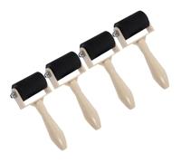 STAHAD Lot de 4 Rouleaux en Caoutchouc avec Poignée Plastique pour Peinture et Projets de Gravure, Application Uniforme de L'encre sur Surfaces Lisses