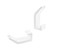 STAHAD Lot de 5 Crochets Muraux en Aluminium Blanc sans Perçage, Crochets Métalliques pour Porte, Porte-manteaux et Serviettes, Fixation Adhésive Résistante à L’humidité pour Salle