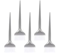 STAHAD Lot de 5 Pinceaux Applicateurs pour Coloration Capillaire en Soies Souples Argentées, Brosses Professionnelles pour Teinture et Soin Capillaire à L'huile, Accessoires Salon