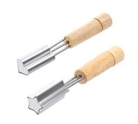 STAHAD Moules à Pâtisserie en Acier Inoxydable 2pcs de Cœur et Étoile Poignée en Bois, Faciles à Nettoyer Pâtisserie Maison DIY