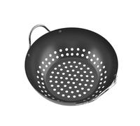 STAHAD Panier à Légumes Antiadhésif Multifonction Grosse Capacité, Wok Grill Résistant à L’Usure pour Barbecue Extérieur, Accessoire de Cuisson Pratique et Panier D’égouttage