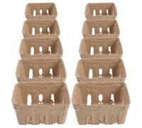 STAHAD Panier de Fruits en Papier Ondulé 10pcs, Plateau Léger et Polyvalent pour Rangement et Décoration la Maison, Design Naturel et Chic pour Baies et Raisins