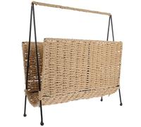 STAHAD Panier de Rangement Tressé Main en Paille Naturelle Style Japonerie Rustique Taille Moyenne Panier Organiseur Polyvalent pour Livres et Collations Décoration Intérieure pour