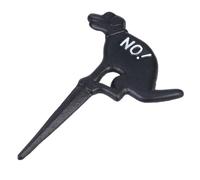 STAHAD Panneau de Jardin en Fonte Noir Petit Modèle Panneau D'interdiction de Déjections Canines pour Pelouse Extérieur Résistant Pluie et Intempéries Signalisation pour Espace Vert