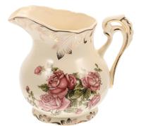 STAHAD Pichet à Lait en Céramique de 250ml Style Européen Motif Doré, Résistant la Chaleur, Design Pratique pour Cafés et Restaurants Occidentaux