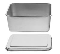 STAHAD Plat à Gâteau Rectangulaire en Acier Inoxydable Épais avec Couvercle, Moule à Tiramisu Antiadhésif 5 Tailles, Plateau Inox pour Cuisson et Pâtisserie Maison, Boîte de Cuisson