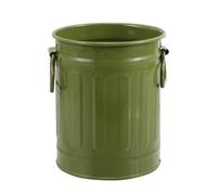 STAHAD Porte-Crayons en Métal Robuste 4.53X3.94X3.74In pour Bureau Seau Multifonctionnel Cylindrique Vert Militaire, Organisateur de Pinceaux de Maquillage et Pot à Fleurs Décoratif pour