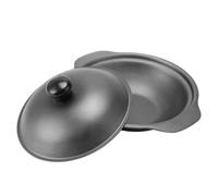 STAHAD Pot en Fonte 18 Cm avec Couvercle, Casserole en Fer Émaillé pour Riz et Plats Mijotés, Marmite Résistante avec Trous D'aération, la Cuisine Maison et Cuisson Traditionnelle