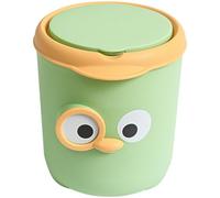 STAHAD Poubelle de Bureau à Papier avec Couvercle, Corbeille de Rangement Mini Verte, Poubelle de Table Compacte pour Maison et Bureau, Stockage Hygiénique et Antidérapant, Usage