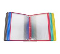 STAHAD Présentoir Mural Porte-documents 20 Pochettes A4 Coloré en Métal et Pvc, Organisateur de Dossiers Bureau, Porte-brochures Polyvalent pour Affichage et Rangement Couleur Aléatoire