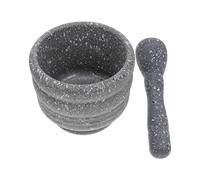 STAHAD Presse-ail Manuel en Plastique Mortier Motif Granit 10 Cm X 11 Cm, Pilon Long 17 Cm, Ustensile la Cuisine Pratique pour Écraser Ail et Épices, Outil Cuisine Indispensable