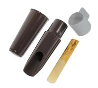 STAHAD Protection de Ligature pour Saxophone Alto en Silicone et Bois, Bouchon de Bec Marron pour Accessoires D’instruments à Vent, Kit de Pièces pour Saxophone Alto, Accessoire Solide