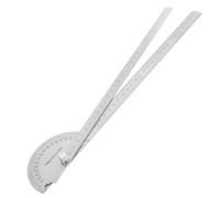 STAHAD Rapporteur D'angle 30 Cm en Acier Inoxydable à Double Bras Lame Droite, Outil de Mesure Précis pour Menuiserie et Construction, Rapporteur à Bras Oscillant pour Dessin et Traçage