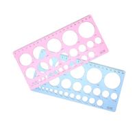 STAHAD Règle à Dessin Géométrique Multifonction 2 Pièces en Plastique Marquages Précis pour École et Bureau, Modèles de Dessin pour Artistes, Petite Règle Colorée