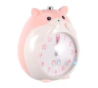STAHAD Réveil pour Garçon et Filles Silencieux Veilleuse Douce, Motif Hamster Cartoon, Fonction Snooze, Design Compact Rose sans Pile, pour Chambre et Bureau, Réveil Matin Décoratif