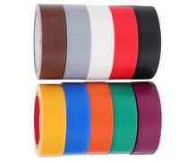 STAHAD Ruban Isolant Électrique Adhésif Pvc 18 Mm X 10 M, 10 Rouleaux Multicolores, Haute Adhérence pour Câblage Intérieur et Extérieur, Protection Fil Électrique et Automobile