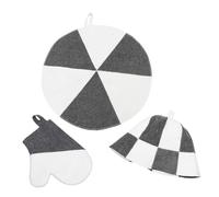 STAHAD Sauna Hat Set With Gloves And Mat Heat Resistant Felt Cap For Men And Women Moisture Absorbent Sauna Protection