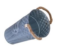 STAHAD Seau à Fleurs en Métal Rustique avec Poignées Robustes, Vase Vintage pour Composition de Fleur, Décoration Pratique pour Intérieur et Salon